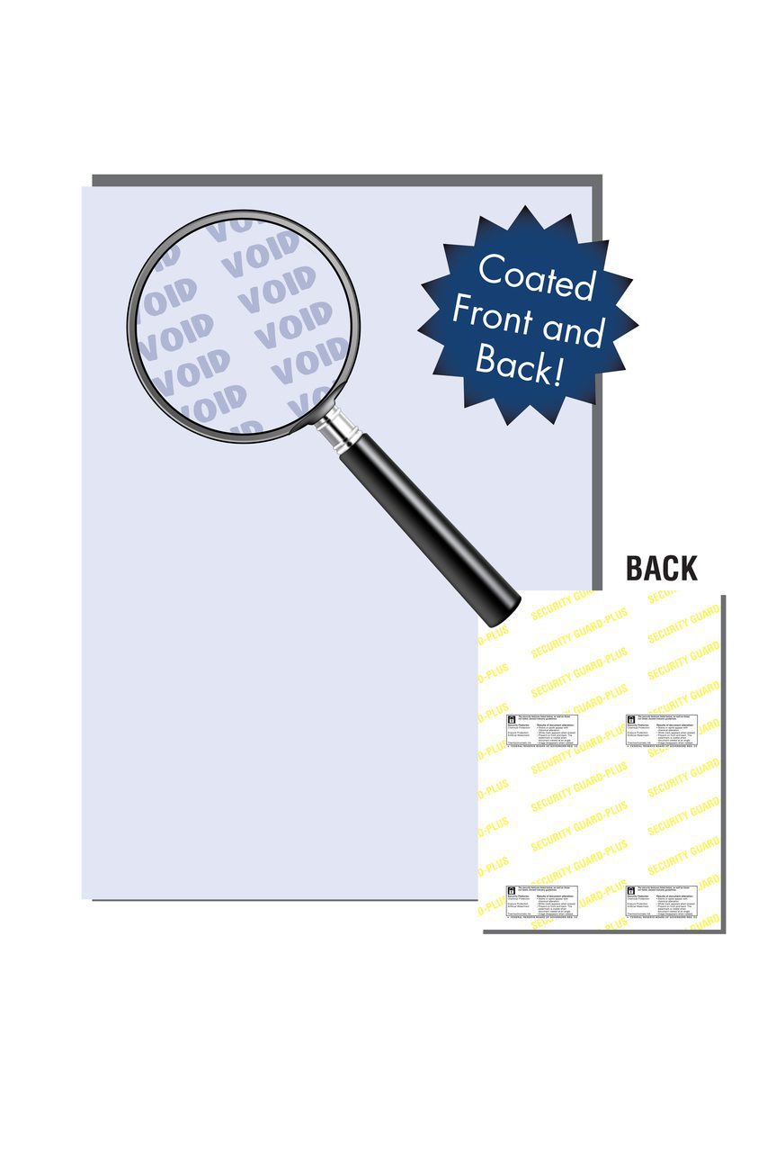 Security-Guard-Plus Coated Front and Back Security Paper (250 Sheets) Zapco