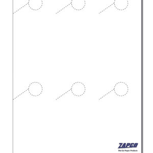Item 406: 6-Up 2 3/4" x 5 1/2" #1 Hang Tag Paper 8 1/4" x 11" Sheet (250 Sheets)