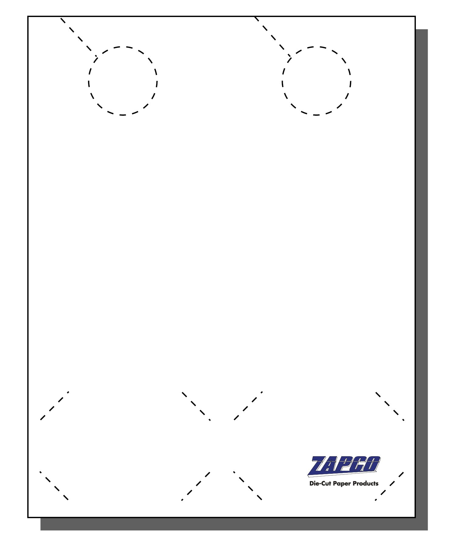 Item 208: 2-Up 4 1/4" x 11" Door Hanger Paper with Business Card Slits 8 1/2" x 11" Sheet (250 Sheets). UPC-807295012257 SKU-208-250EBH42N