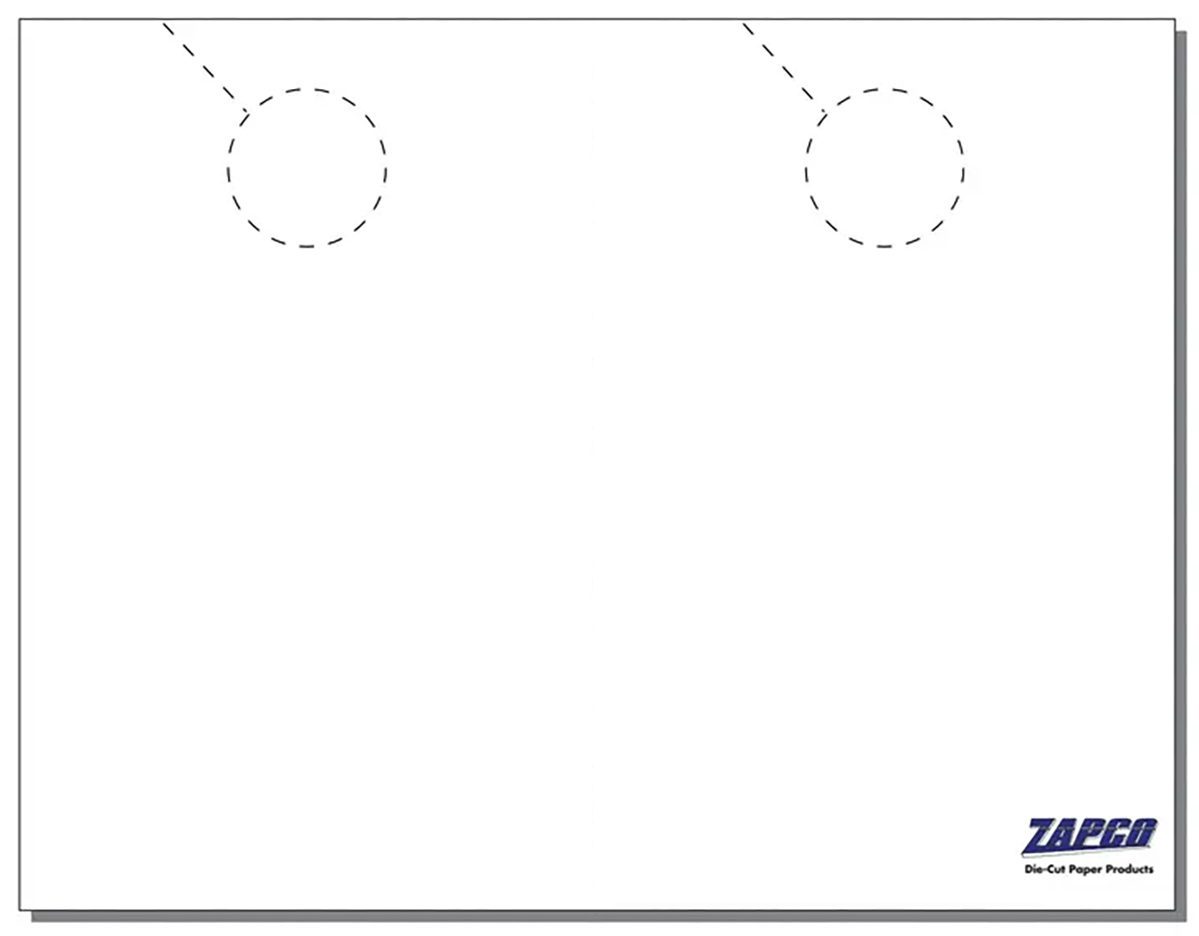 Item 210: 2-Up 5 1/2" x 8 1/2" Door Hanger 8 1/2" x 11" Sheet(250 Sheets)