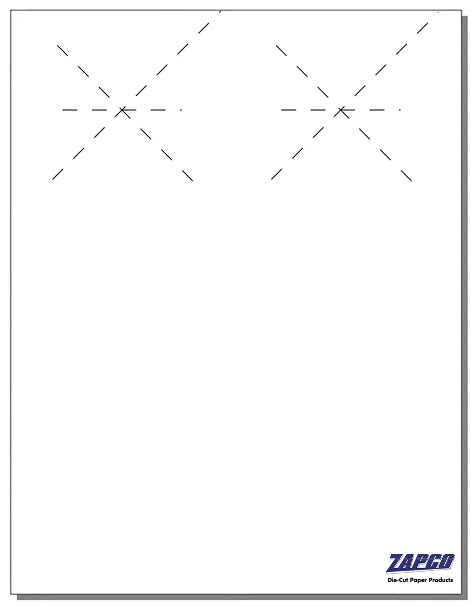 Item 230: 2-Up 4 1/4" x 11" Starburst Door Hanger Paper 8 1/2" x 11" Sheet (250 Sheets)