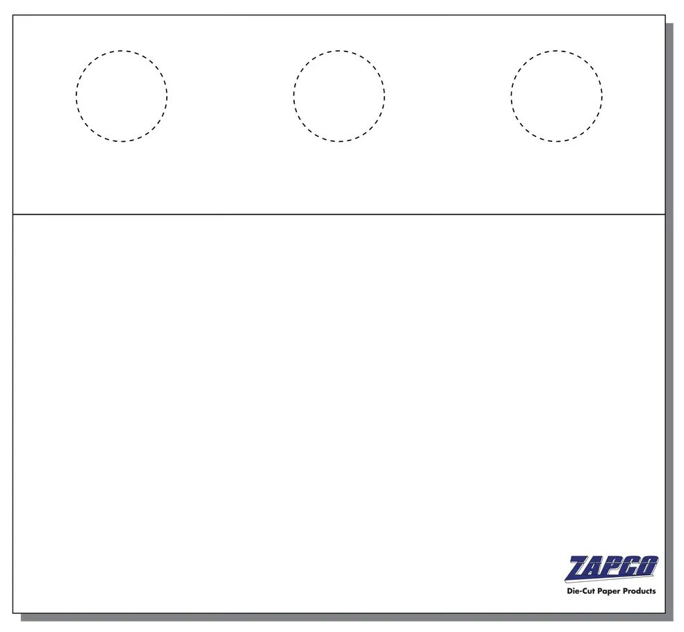 Item 924: 3-Up 3" x 8 1/4" Flat Top Bottle Door Hanger Paper 8 1/2" x 9" Sheet (250 Sheets)