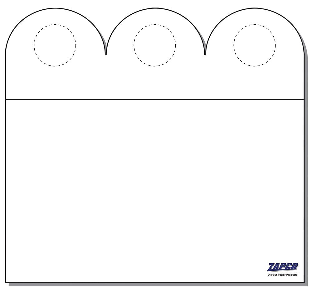 Item 925: 3-Up 3" x 8 1/4" Arc Bottle Door Hanger Paper 8 1/2" x 9" Sheet (250 Sheets)
