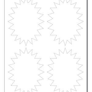 Item 1149 4-Up 5" x 3 3/4" Starburst 8 1/2" x 11" Sheet(250 Sheets)