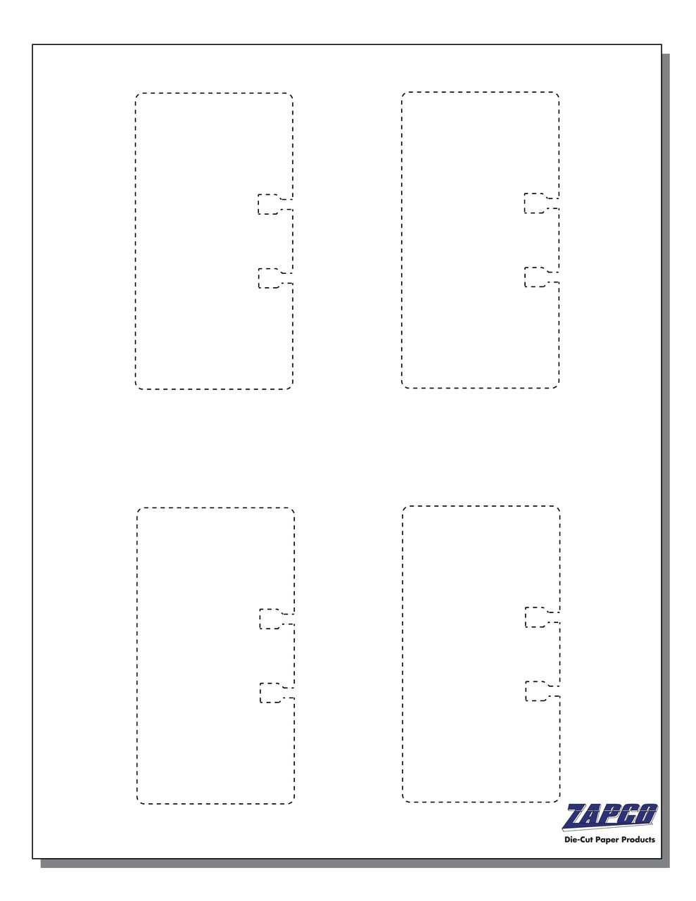 Item 125: 4-Up 2 1/8" x 4" Rotary File Card No Tab 8 1/2" x 11" Sheet(250 Sheets)