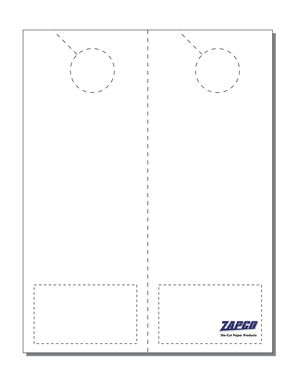 Item 226: 2-Up 4 1/4" x 11" Door Hanger with Business Card 8 1/2" x 11" Sheet