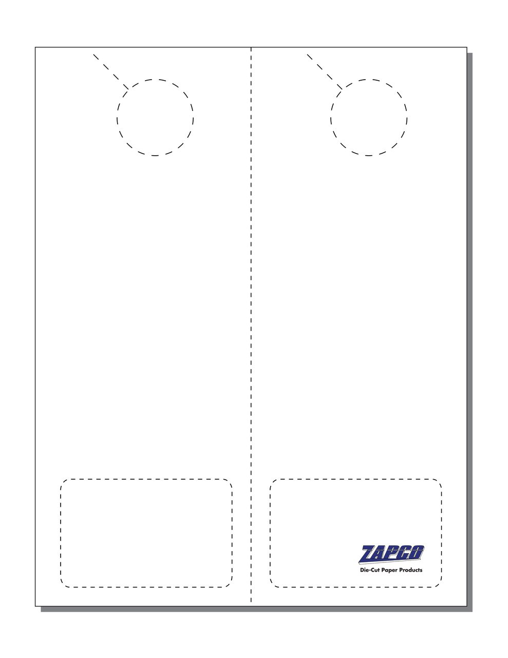 Item 232: 2-Up 4 1/4" x 11" Door Hanger with Club Card 8 1/2" x 11" Sheet(250 Sheets)