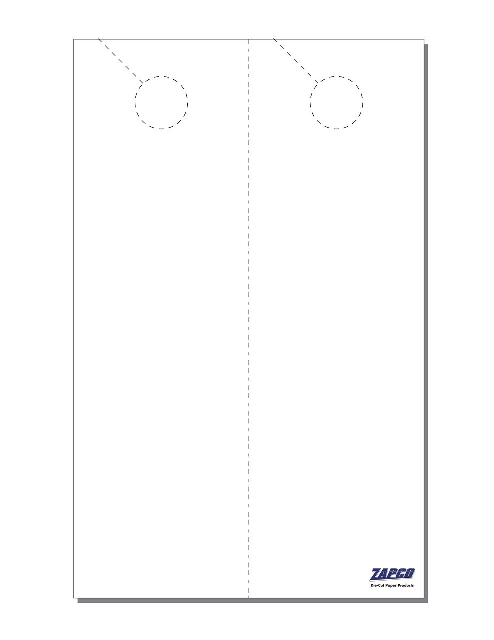 Item 233: 2-Up 5" x 16" Door Hanger Paper 10" x 16" Sheet (250 Sheets)