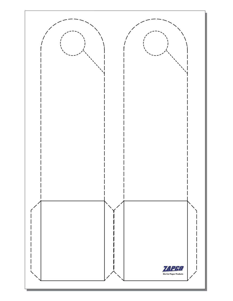 Item 236: 2-Up 4 7/8" x 11" Pocket Door Hanger Paper 11" x 17" Sheet (250 Sheets)