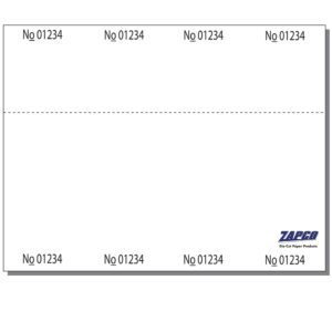 Item 500T                    4-up  2 1/8" x 6 1/2" Ticket 8 1/2" x 6 1/2" Sheet(250 Sheets)