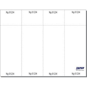 ITEM 507T-L: 4-UP 2 3/4" X 8 1/2" PERFORATED TICKET PAPER 8 1/2" X 11" SHEET(100 SHEETS)