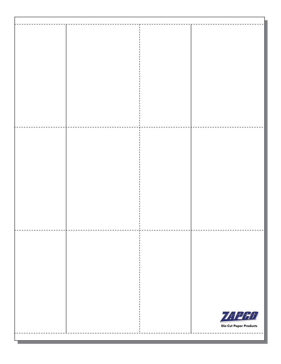 Item 598: 6-Up 2 1/2" x 1 2/3" x 3 1/2" Fold-over Business Card 8 1/2" x 11" Sheet(250 Sheets)