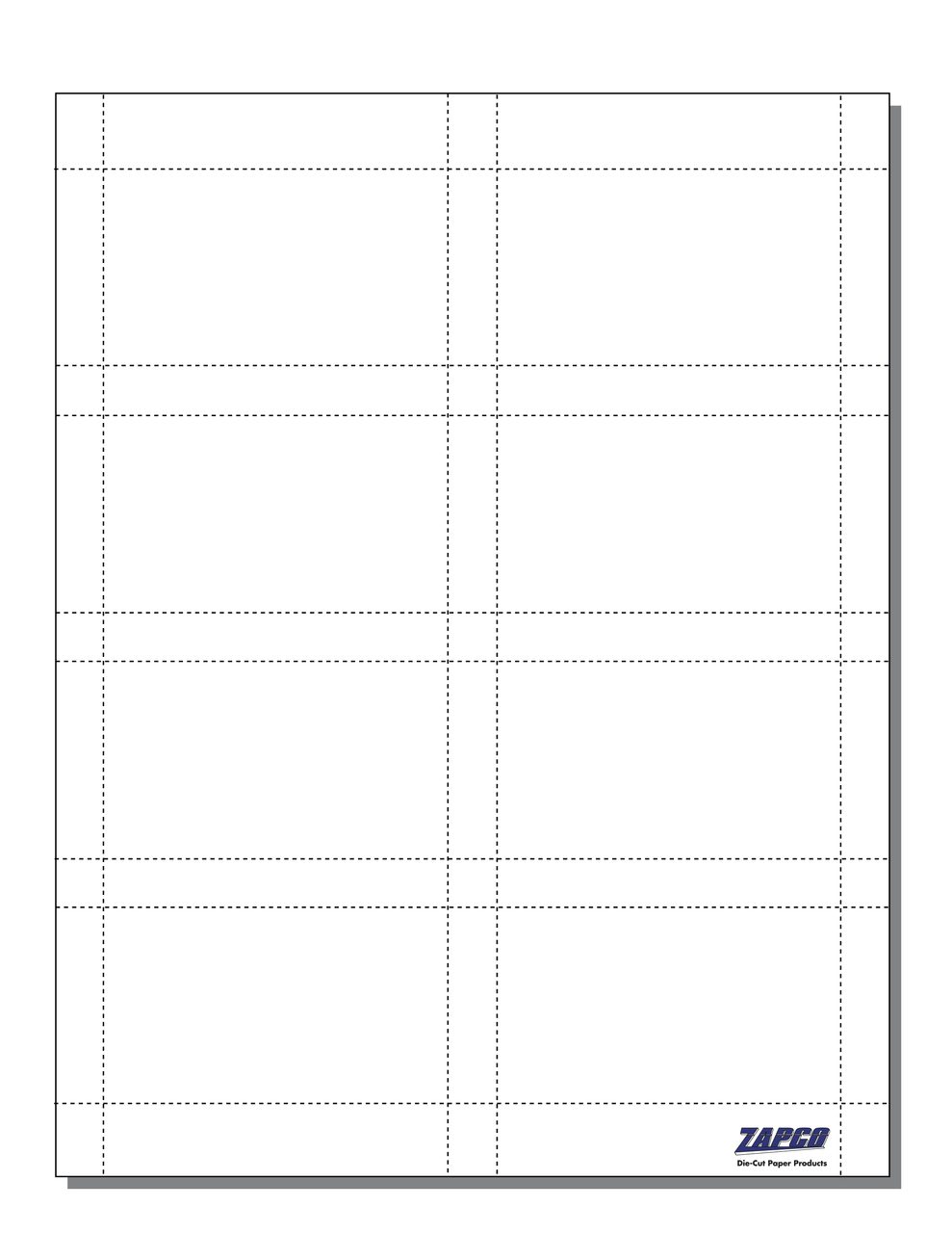 Item 613: 8-Up 3 1/2" x 2" Business Card Paper With Bleed 8 1/2" x 11" Sheet (250 Sheets)